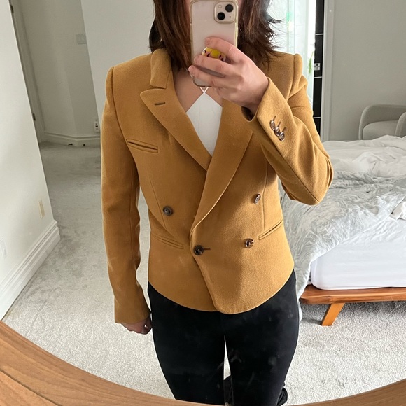 Chloe Wool Blazer/Jacket in Mustard Made in Italy 36 S Silk Lined OP 2500+ - Picture 3 of 8